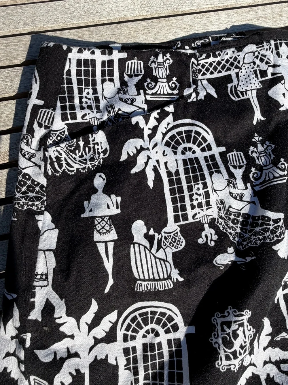 Lily PulityWomen’s Black and White Printed cotton  Skirt